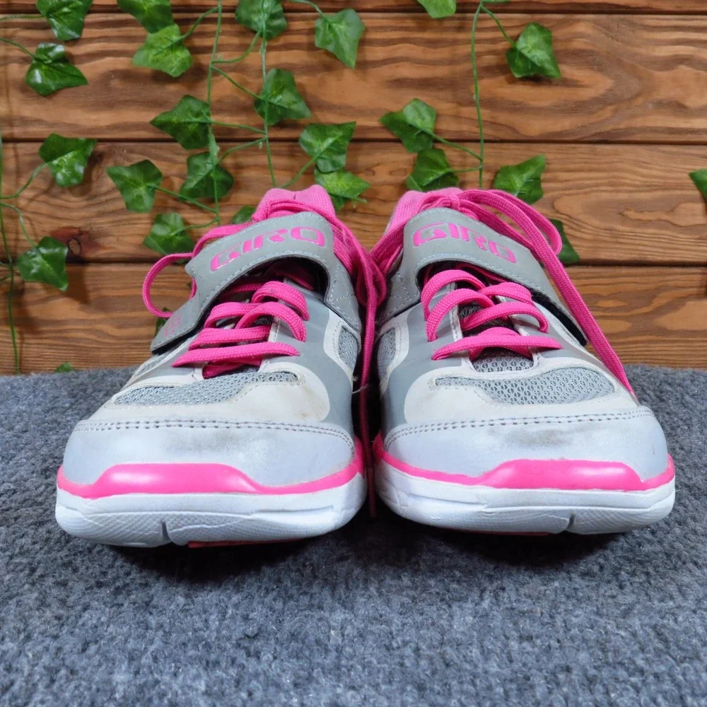 Giro Whynd Women Cycling Shoe Size 9 Indoor Spin Road Bike Gray Pink Synthetic